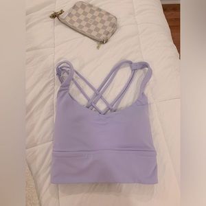 LAVENDER LULULEMON LONG LINE BRA size 4